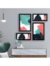 Kit 4 Quadros Decorativos Para Quarto Sala Tintas Abstrato Colorido