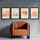 Kit 4 Quadros Modernos Matisse - Marrons 24x18cm