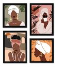 Kit 4 Quadros Mulheres Afro Arte Simplista Decoração Kit 4 Quadros Mulheres Afro Arte Simplista Decoração