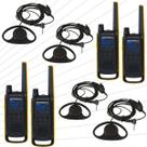 Kit 4 Radios Comunicadores T470BR E Fones Resistentes Modelo Concha P1