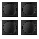 Kit 4 Ralo Click Inteligente 15x15 Preto Fosco Aço Inox