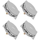 Kit 4 Ralo Click Quadrado 15x15 Cromado Veda Cheiro Odores e Insetos Aço Inox Chão Banheiro