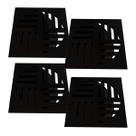 Kit 4 Ralo Grelha Quadrada Com Fecho Automático Preto 10cm Kit 4 Ralo Grelha Quadrada Com Fecho Automático Preto 10cm