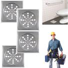 Kit 4 Ralo Tampa Quadrada 10x10 Abre E Fecha Rotativo Inox
