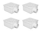 Kit 4 Ralos Simples Branco Sifonado Quadrado - Krona