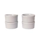 Kit 4 Ramekin Canelado 9cm 230ml em Porcelana Branca Kit 4 Ramekin Canelado 9cm 230ml em Porcelana Branca
