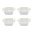 Kit 4 Ramekin Quadrado com Alça 9cm 170ml em Porcelana Branca Kit 4 Ramekin Quadrado com Alça 9cm 170ml em Porcelana Branca