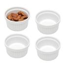 Kit 4 Ramequim Mini Bowl de Porcelana Molheira Clássico Canelado Branco Lyor 40ml
