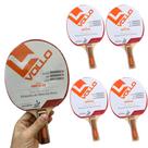 Kit 4 Raquetes Tênis Mesa Impulse Aprovada ITTF VT604 Vollo Sports Preto e Vermelho