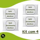 Kit 4 Refil Enchimento Almofada 60x40 Siliconada Silicone Top Barato