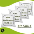 Kit 4 Refil Enchimento De Almofada 70x70 Fibra Siliconada