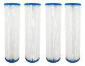 Kit 4 Refil Filtro Agua 9 3/4 Plissado Lavável Reutilizável Azul