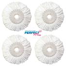 Kit 4 Refil Perfect Pro Microfibra 16Cm Diâmetro Mop Giratório 360 Limpeza Esfregão 972231