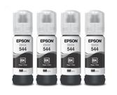 KIT 4 REFIL TINTA BLACK ORIGINAL (lacrada) COMPATIVEL PARA T544 L3110 L3250 L3150 L3210