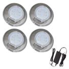 Kit 4 Refletor Hiper Led 9W Azul Inox 316L E Fonte 3A Kit 4 Refletor Hiper Led 9W Azul Inox 316L E Fonte 3A