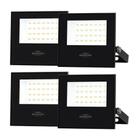 Kit 4 Refletor Holofote LED Slim 50W Branco Frio 6500K Bivolt Preto Blumenau Iluminação