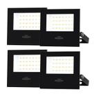 Kit 4 Refletor Holofote LED Slim 50W Preto IP65 Blumenau Bivolt