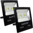 Kit 4 Refletor Led Holofote Externo Jardim Muro 100w Branco Kit 4 Refletor Led Holofote Externo Jardim Muro 100w Branco