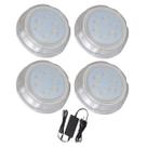 Kit 4 Refletor Piscina Hiper LED 9W Branco Policarbonato Kit 4 Refletor Piscina Hiper LED 9W Branco Policarbonato