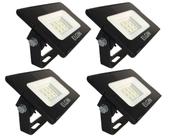 Kit 4 Refletores de Led 10W 6500K Bivolt Projetor Holofote