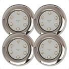 Kit 4 Refletores Led 9w RGB Inox S para Iluminação Piscina