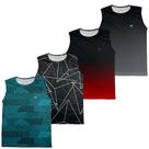 Kit 4 Regata Camiseta Cavada Masculina Academia Dry Fitness Protecao UV Secagem rapida Musculacao Tr