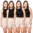 Kit 4 Regatas Feminina Alça Larga de Viscose