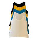 Kit 4 Regatas Femininas Decote Canoa em Viscolycra Preto Amarelo Azul e Off White