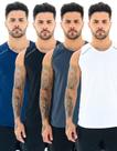 Kit 4 Regatas Masculinas Dry Fit Camisa Básica Lisa Treinos