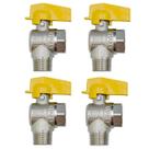 Kit 4 Registro Válvula Esférica 90 RM x RF 1/2'' Pex Gás