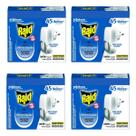 Kit 4 Repelente Raid Elétrico Aparelho +refil Elimina Dengue