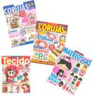 Kit 4 Revistas Artesanato Matrioskas Corujas Pintura Tecido Riscos Moldes Multitécnica