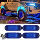 Kit 4 Rock Light Led Caixa De Roda 4x4 Resistente Impermeável Azul