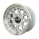 Kit 4 Rodas Aro 15x8 Rodera RS2 Flat 4x100/108 Prata Detalhe Preto RDR26 ET 25