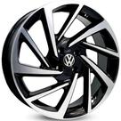 Kit 4 Rodas Aro14x6 4x100 Polo Preta Diamantada Krmai R93