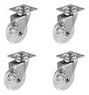 Kit 4 Rodas Giratórias De Pu 2 Polegadas Cristal Até 30kg Branco