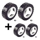 Kit 4 Rodas Plásticas CE35P Reposição Tramontina para Carrinho Cortador Grama Dianteira e Traseira
