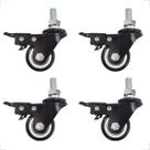 Kit 4 Rodinha Rodízio Roda Espiga Parafuso Com Trava 400kg