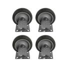Kit 4 Rodinhas 12cm Plástico BP 5 Polegadas c/ Placa Fixa Kit 4 Rodinhas 12cm Plástico BP 5 Polegadas c/ Placa Fixa