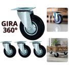 Kit 4 Rodinhas Giratórias 360 Para Móveis Base Plantas Suportes Plataformas Rodízio 32MM
