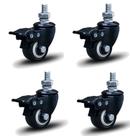 Kit 4 rodinhas p/ moveis e maq. de costura com freio lm-114