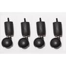 Kit 4 Rodinhas Para Cama Box ou Baú Rodízios de Madeira e Plástico Preto