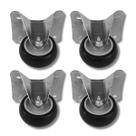 Kit 4 Rodinhas para Móveis 3 Pol BP s Freio c Placa Fixa