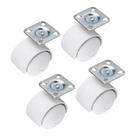 Kit 4 Rodinhas Rodízio Branco para Móveis 40mm com parafusos Kit 4 Rodinhas Rodízio Branco para Móveis 40mm com parafusos