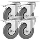 Kit 4 rodizio cz pvc girat c/ freio, 2" 50mm p/ 27kg vonder