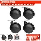Kit 4 Rodízio Giratorio Com Chapa para Móveis Pesados Sup 60kg