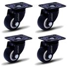 Kit 4 Rodízio Linha Black Placa 41mm Móveis Sem Freio Placa 120kg Preto - Colson