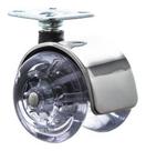Kit 4 Rodizio Placa Girat. Inox Roda Dupla 50mm Gel/silicone