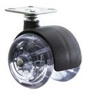 Kit 4 Rodizio Placa Girat. Roda Dupla 50mm Gel/silicone 50kg