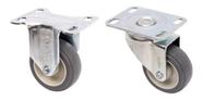 Kit 4 Rodizio Placa Roda 2pol. R210 Pvc (2 Giratorio + 2 Fixo)